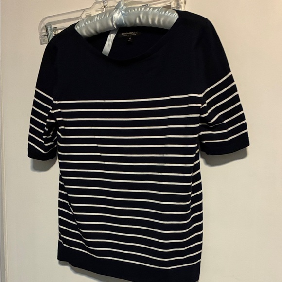 Banana Republic Black and White short sleeve crewneck sweater size medium - Picture 1 of 9
